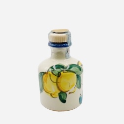 Bomboniera nozze oro bottiglia limoncello ceramica di Vietri limoni